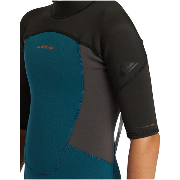 2026 Quiksilver Junior Prologue 2/2mm Rückenreißverschluss Shorty Neoprenanzug EQBW503026 - Green